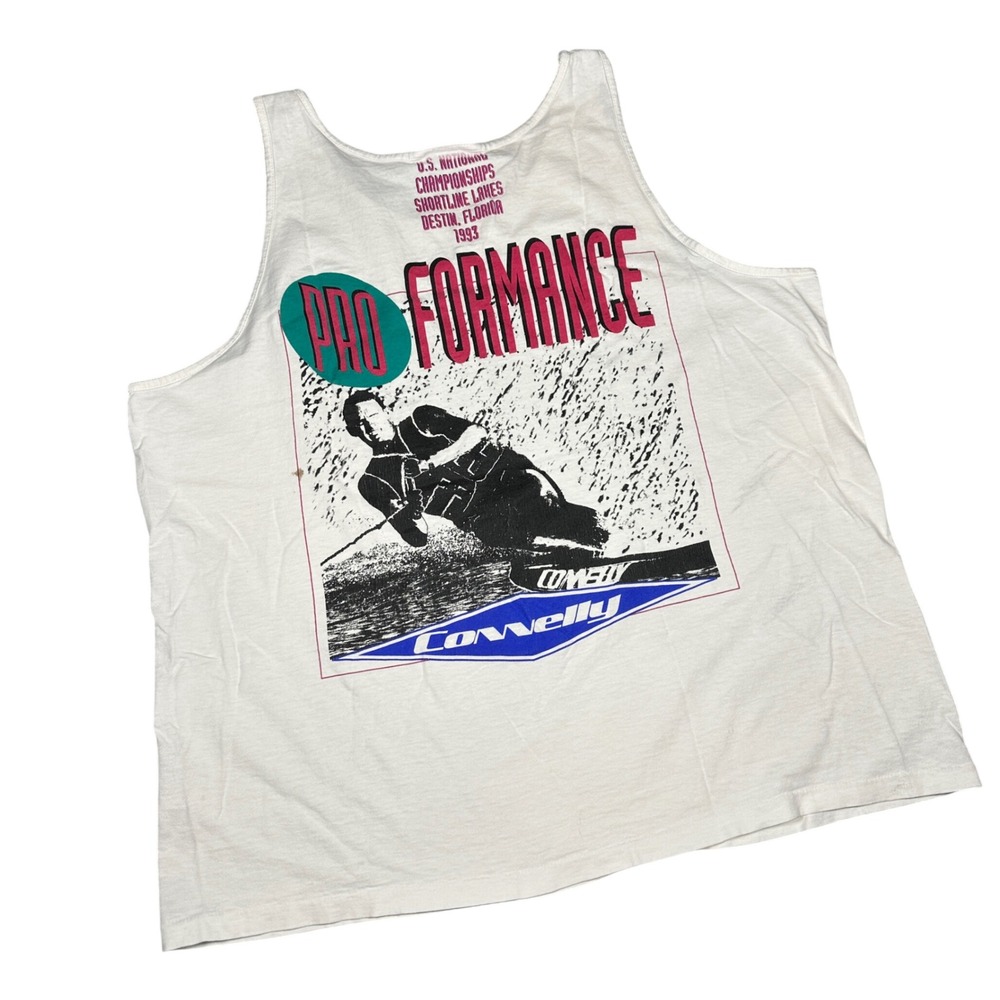 Vintage 1993 AOP Connelly Water Ski National Championships Tank Top Oneita XL